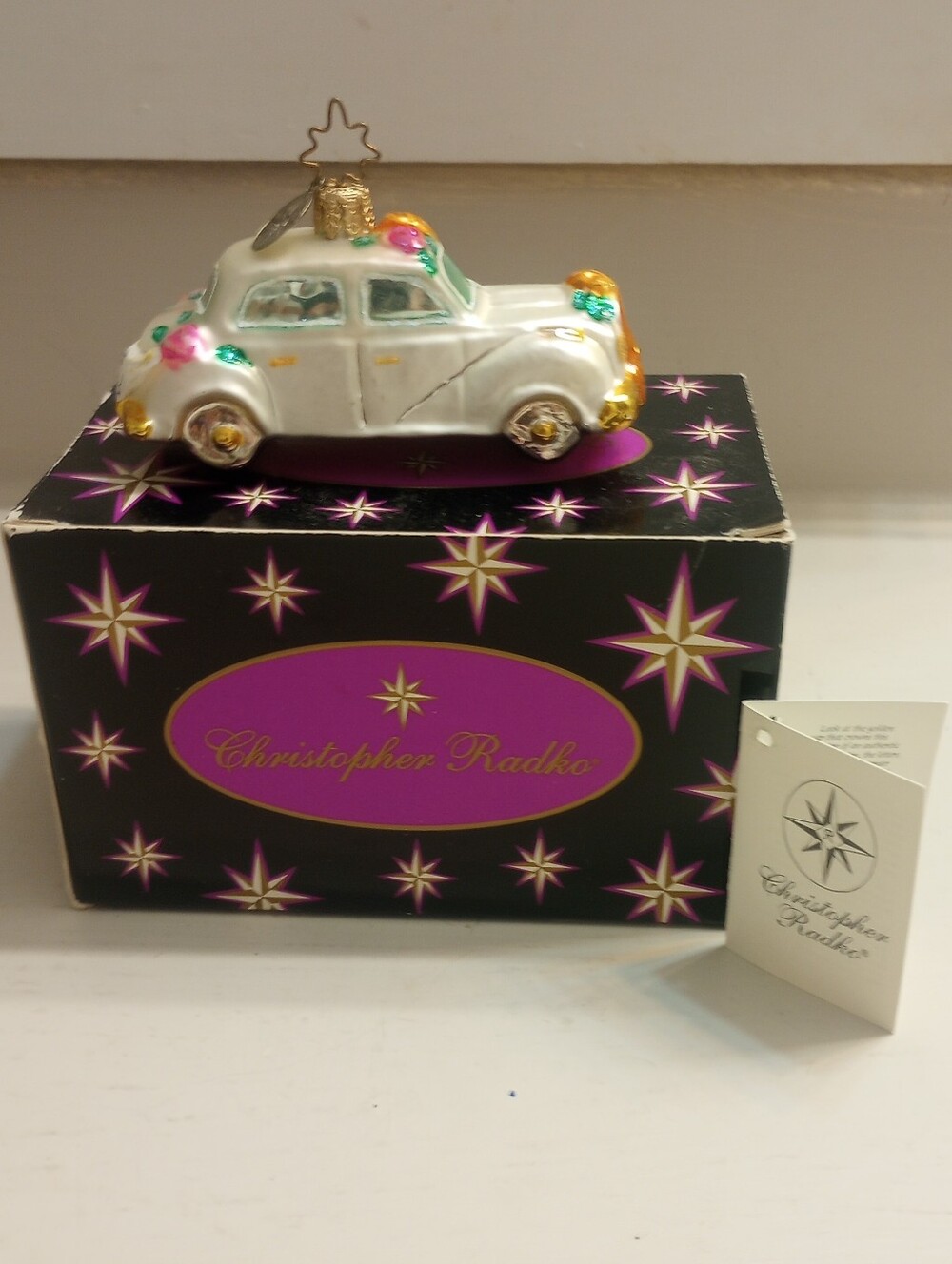 Christopher Radko Vintage Just Married Rolls Royce Car With Box